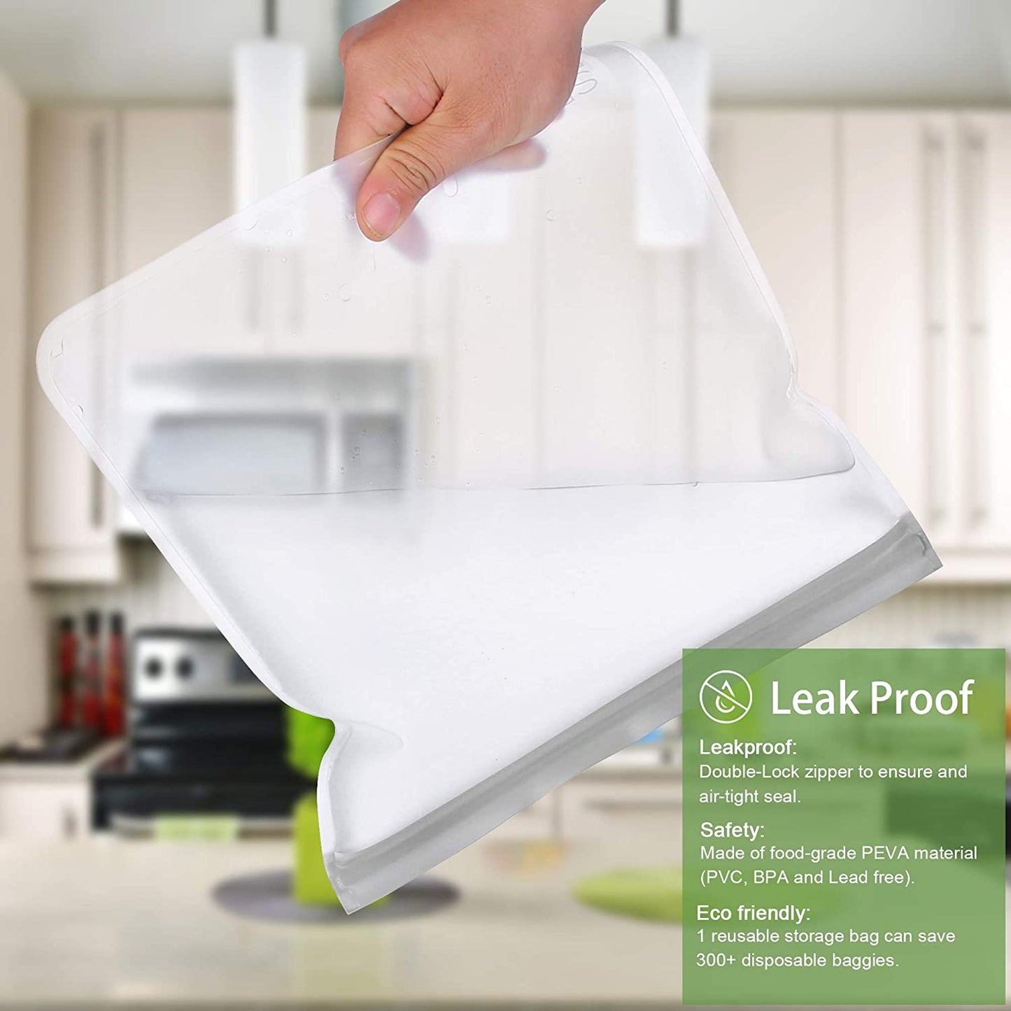 18 Pack BPA FREE Reusable Storage Bags (6 Gallon Freezer Bags, 6 Sandwich Bags, 6 Snack Bags), Extra Thick Leakproof Silicone and Plastic Free Lunch Bag