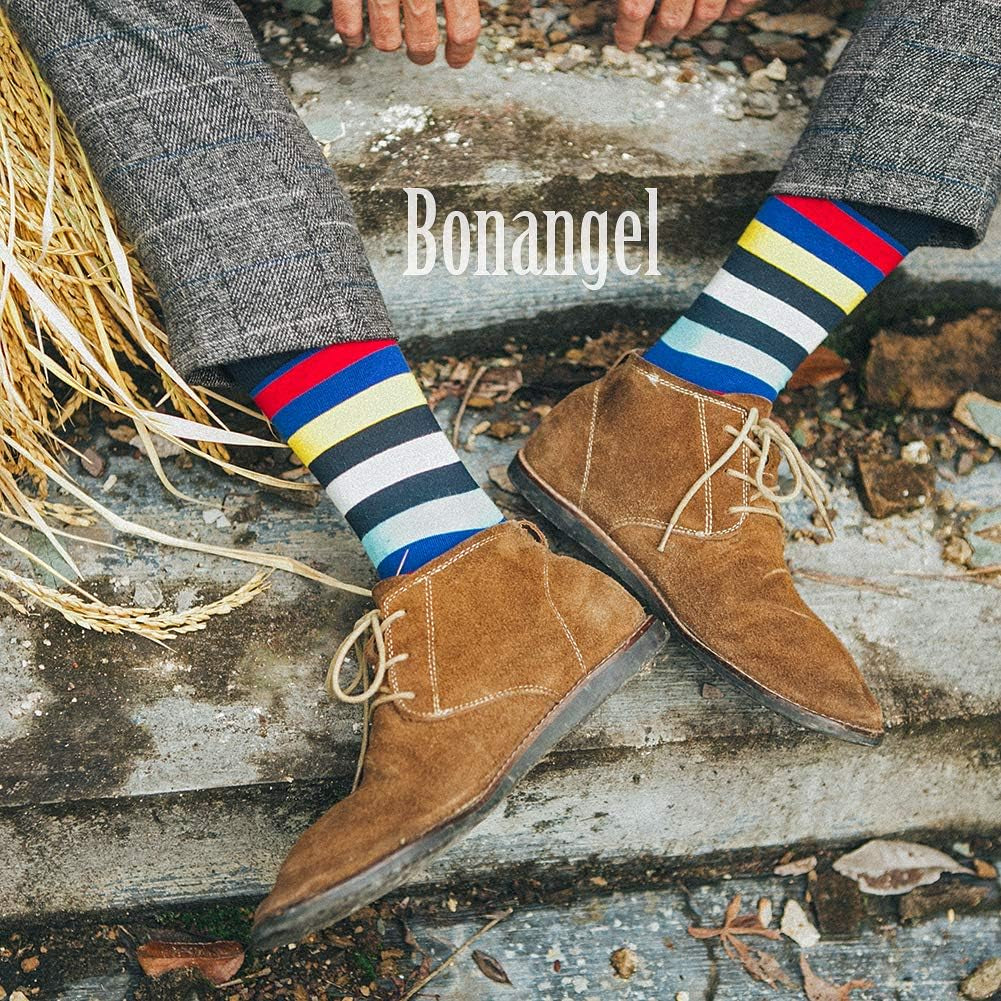Mens Dress Socks Fun Funny Colorful Crazy Crew Dress Socks for Men 8-12