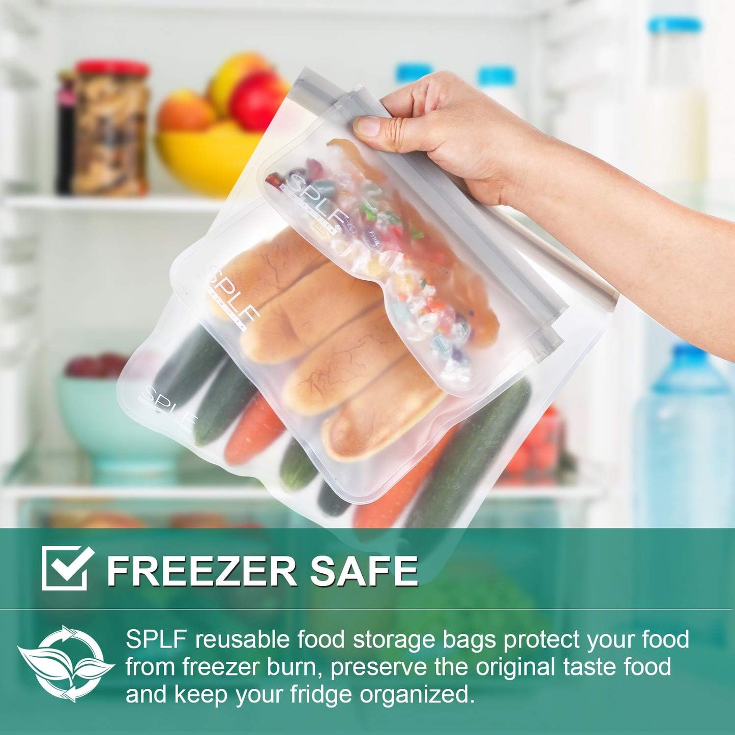 18 Pack BPA FREE Reusable Storage Bags (6 Gallon Freezer Bags, 6 Sandwich Bags, 6 Snack Bags), Extra Thick Leakproof Silicone and Plastic Free Lunch Bag